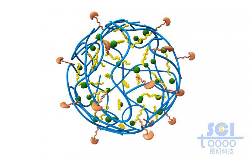 柔軟帶小分子基團(tuán)的高分子鏈段團(tuán)聚成的空心納米球